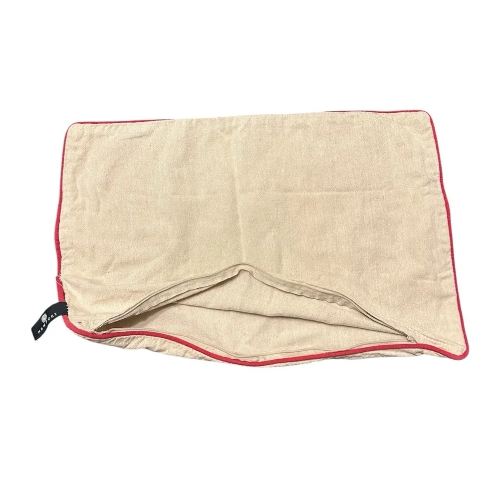 Happily Ever After Pillow Cover  with Dark Red Trim Shower Wedding